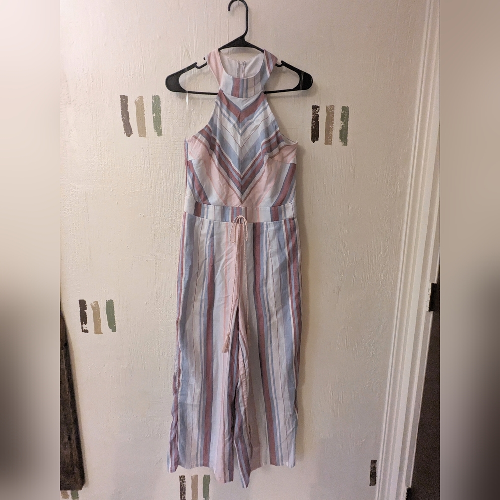 Striped Jumpsuit Pastel shades Sleeveless